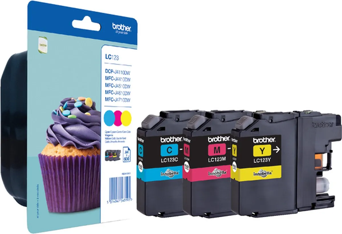 Brother LC-123C/M/Y Inktcartridge - Cyaan/Magenta/Geel