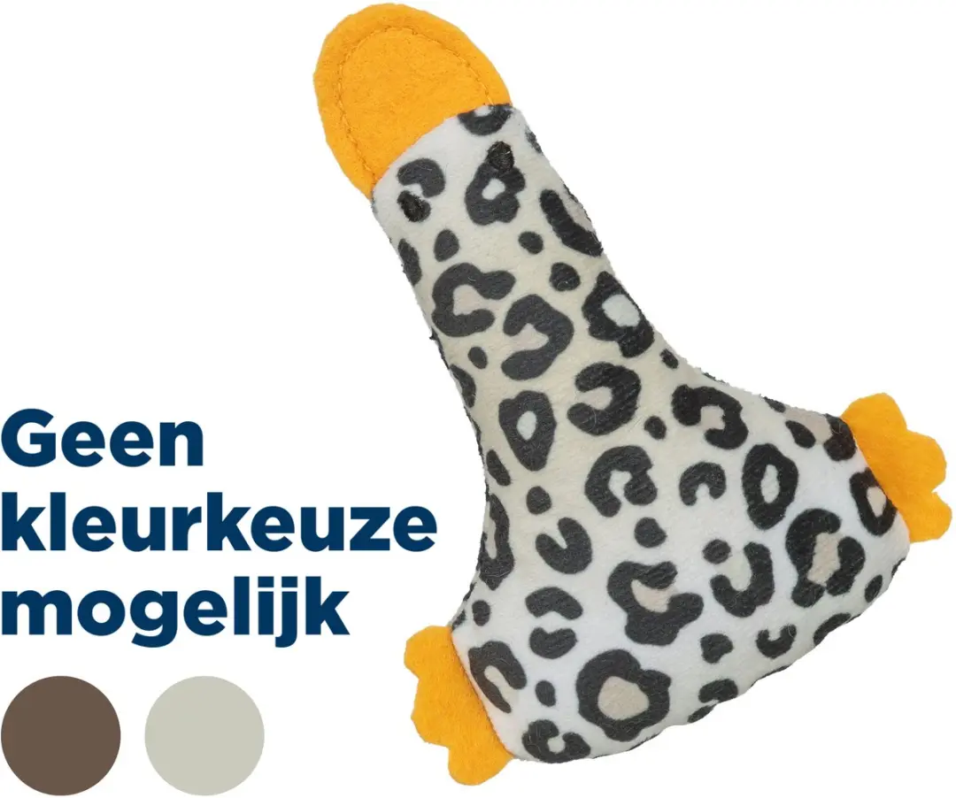 Trixie Eend Pluche Panterprint Kattenkruid 12cm