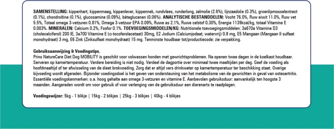 Prins NatureCare Dog Diet Mobility 400g