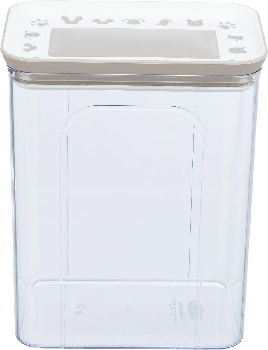 Trixie Voorraadpot Kunststof 2,2L - 15x14x19cm - Transparant/Wit