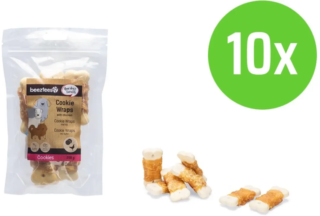 Beeztees Cookie Wraps Kip 200g