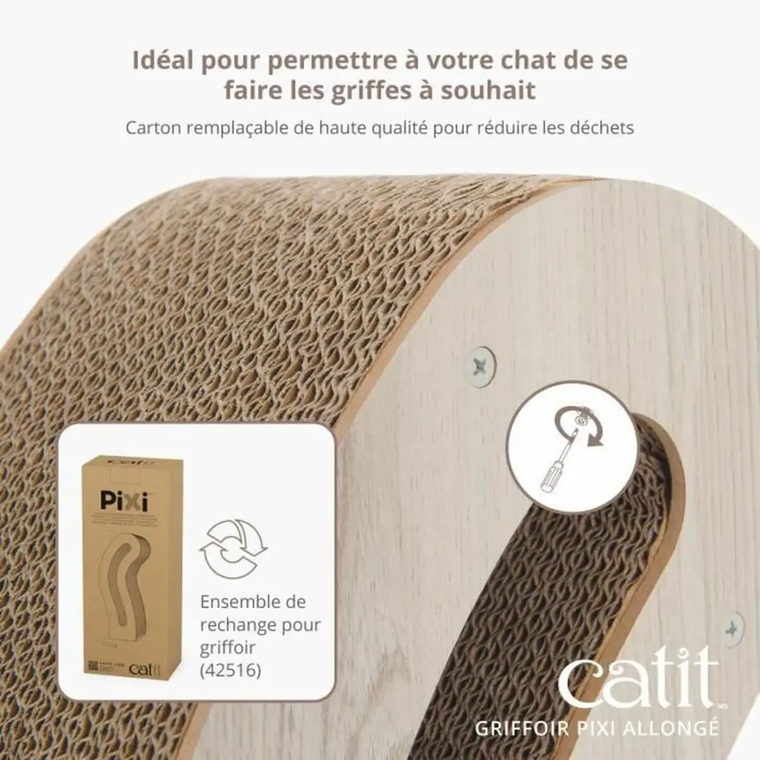 Catit CA Pixi Scratcher Cat Tail - Houtkleur