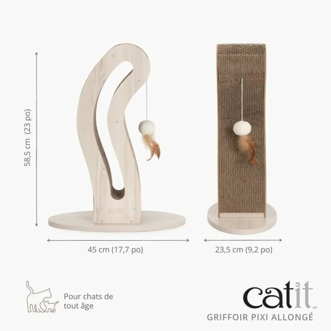 Catit CA Pixi Scratcher Cat Tail - Houtkleur