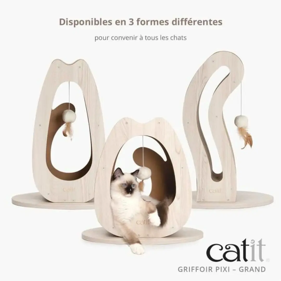 Catit CA Pixi Scratcher Cat Tail - Houtkleur