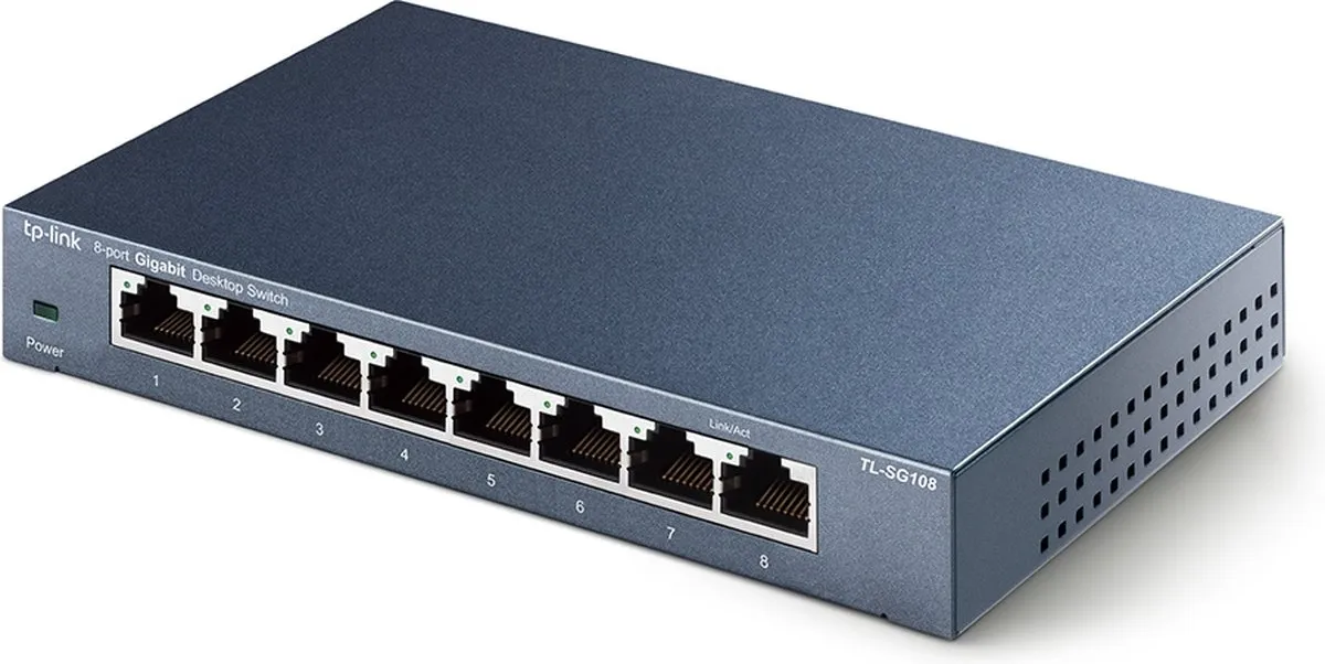 TP-Link TL-SG108 Unmanaged Switch 8 Poorten - Blauw