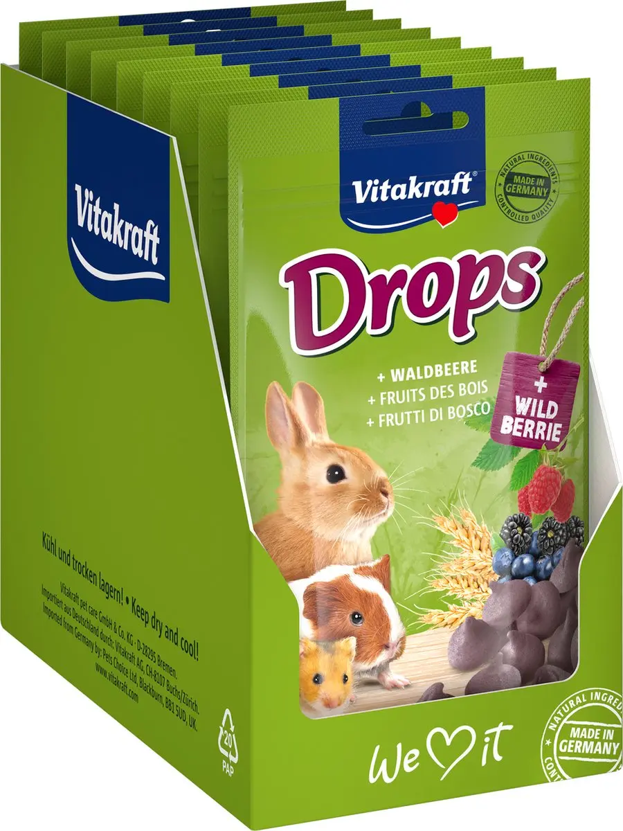 Vitakraft Drops Bosbessen Knaagdiersnacks