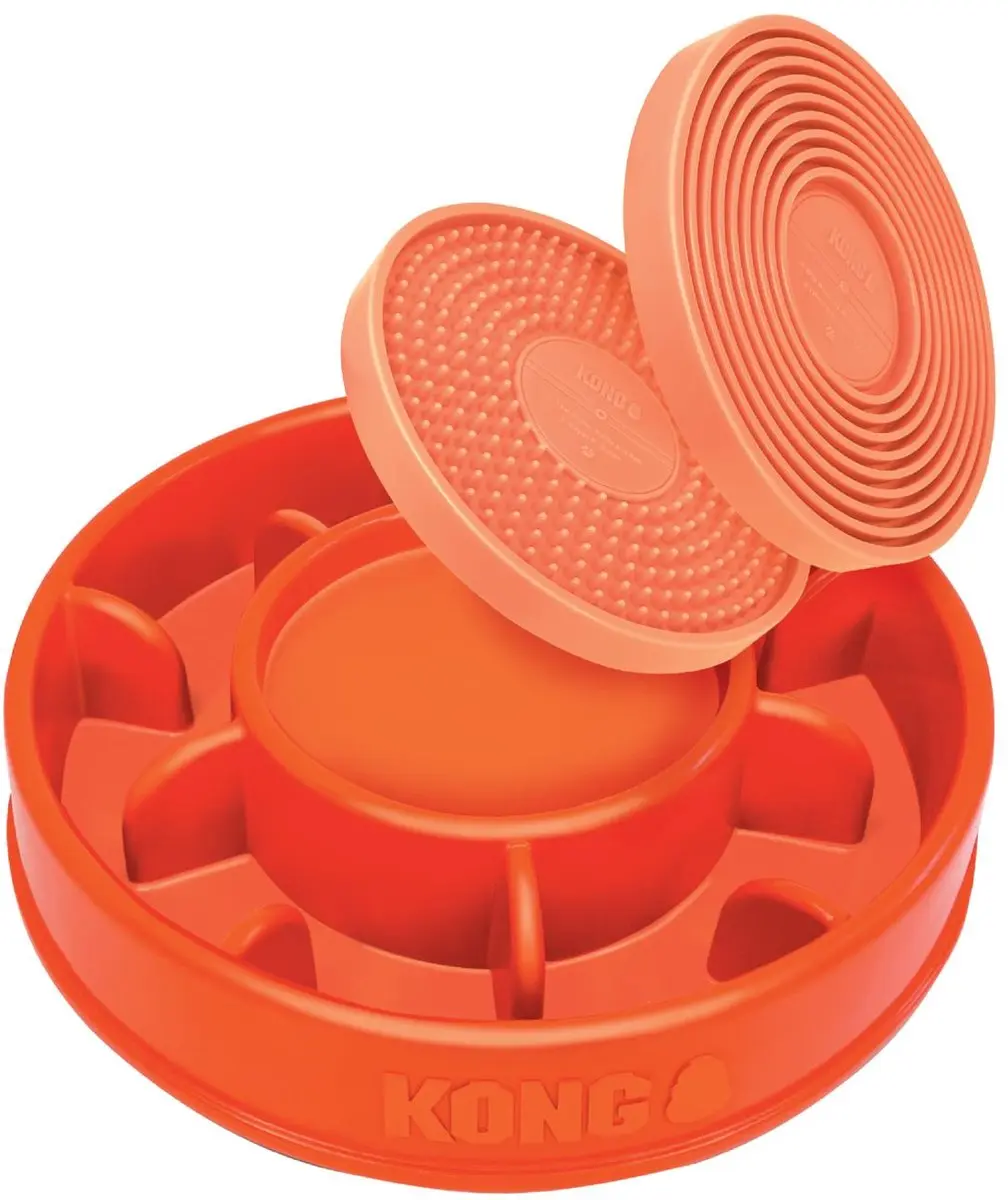 KONG Licks Mealtime Hondenspeelgoed - L - Oranje - afbeelding 6 van 6
