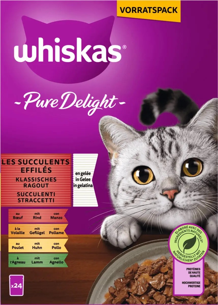 Whiskas Pure Delicacy Ragout in Gele Jeli 24x85g