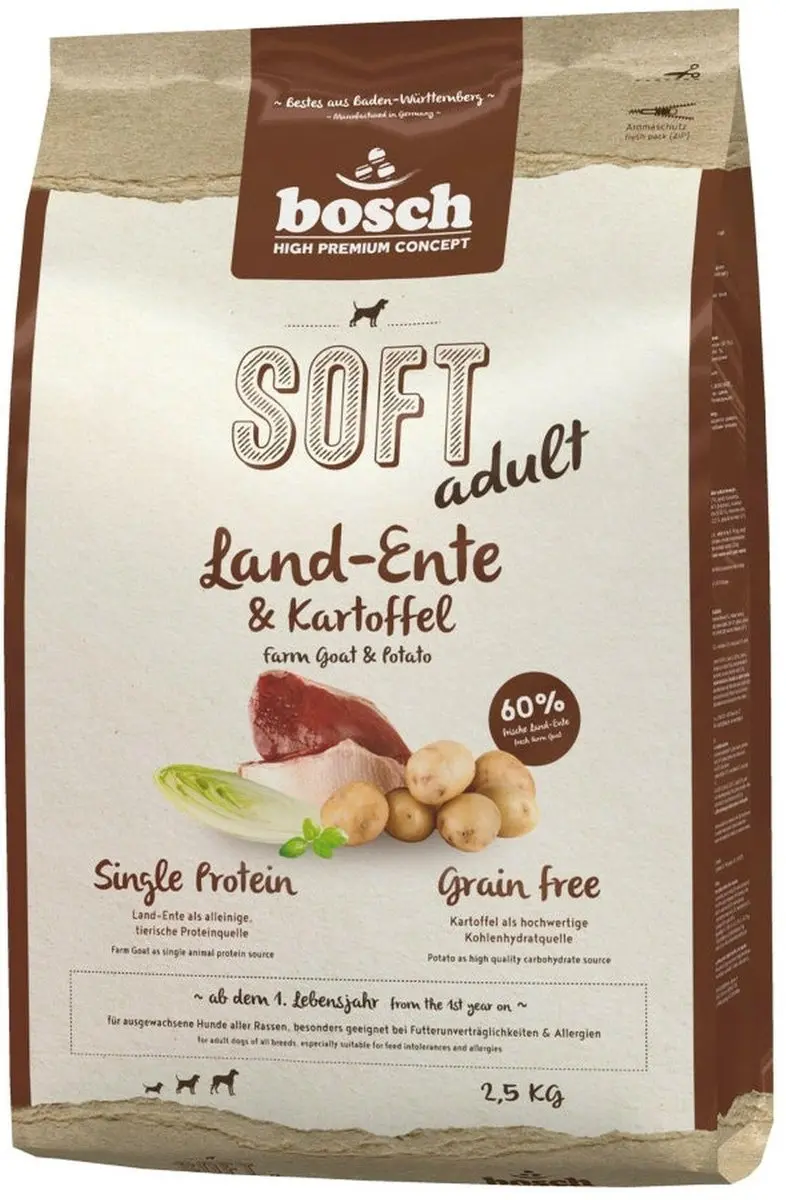 Bosch Tiernahrung Volwassen Eend Aardappelen 2,5 kg - afbeelding 6 van 6