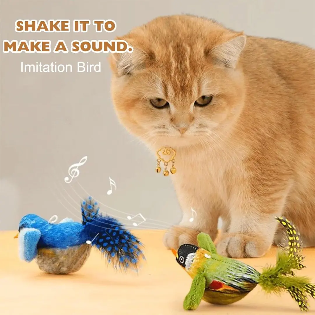 ECTEATOY Simulatie Vogel Katten Speelgoed Set - 3 Stuks