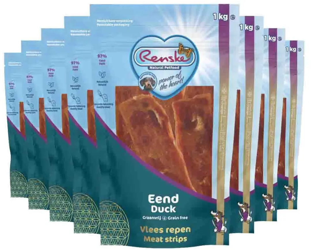 Renske Gezonde Beloning Vleesrepen Hondensnack Eend