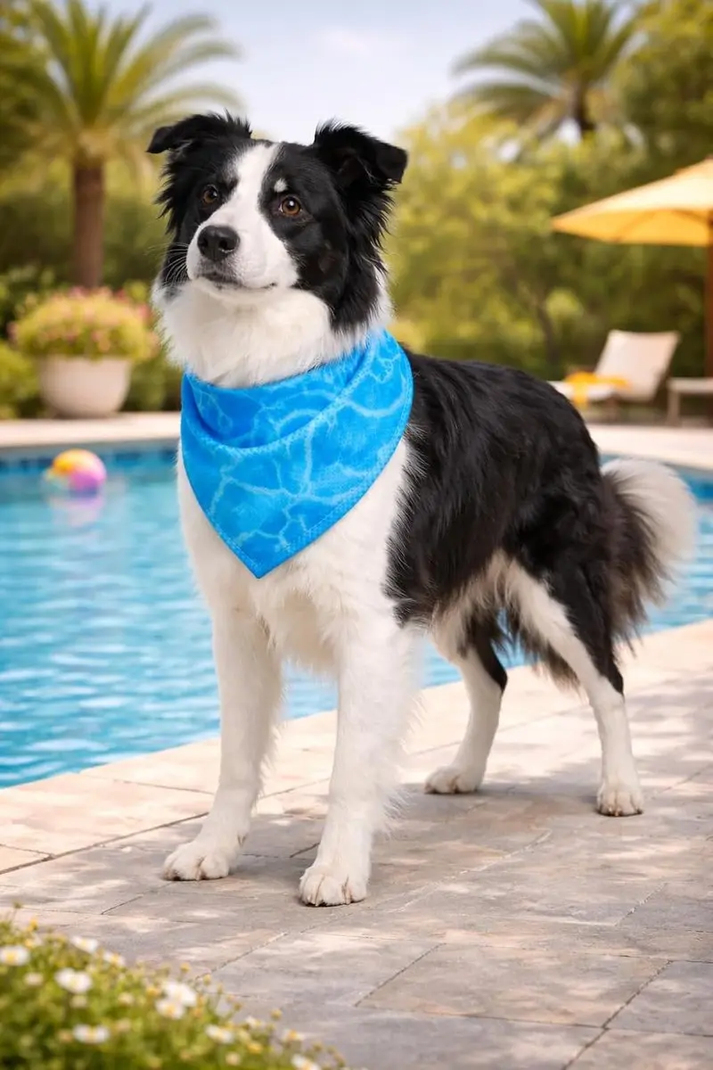 Flamingo Fresk Inou Blauwe Koelbandana Hond M - 70cm