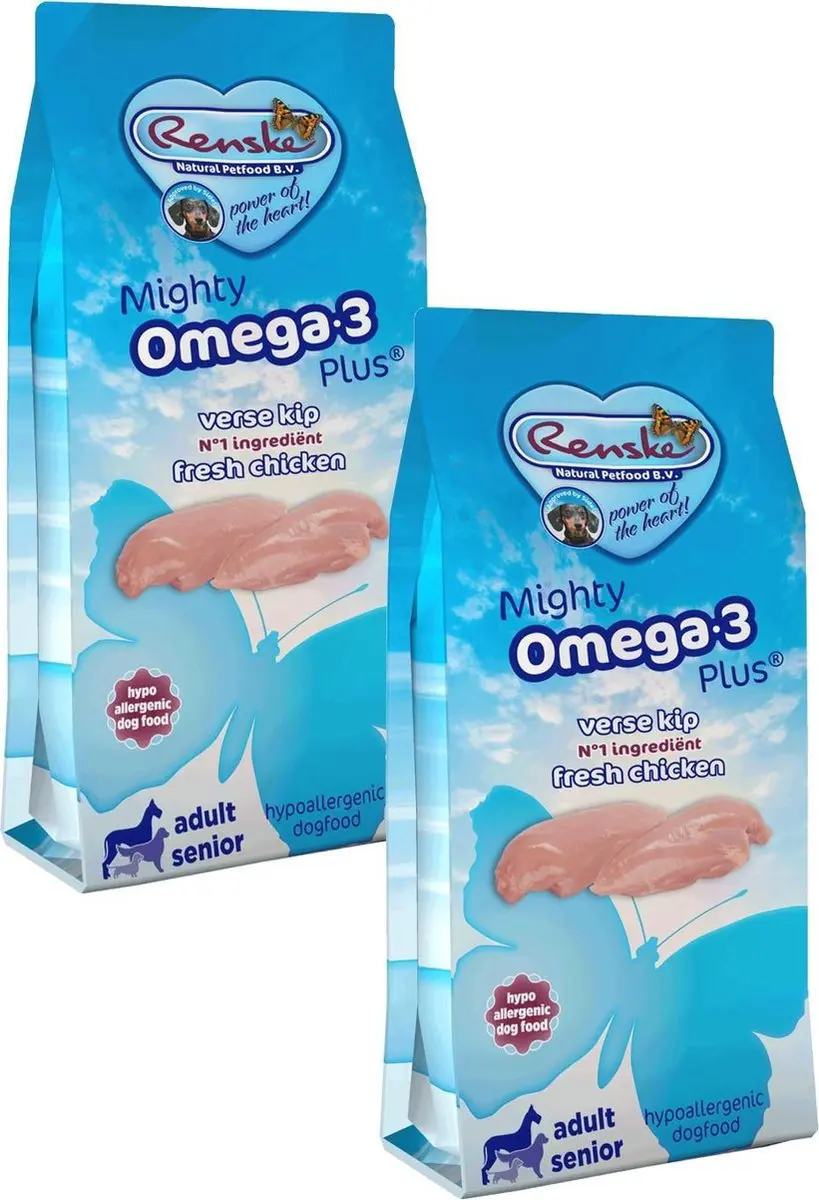 Renske Mighty Omega Plus Hondenvoer Adult/Senior Kip