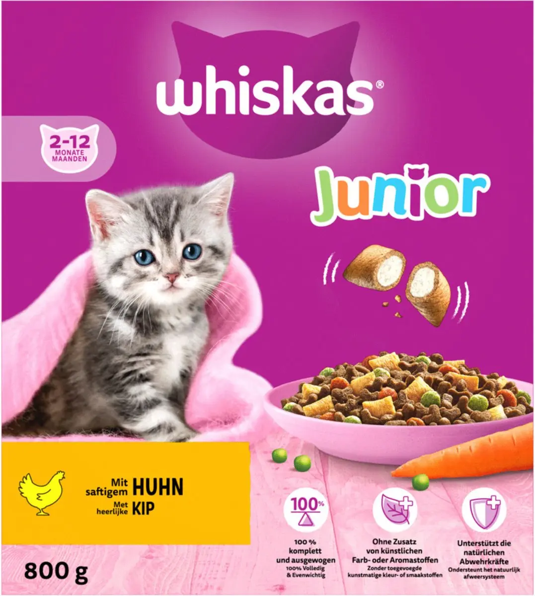 Whiskas Brokjes Junior Kip 800g