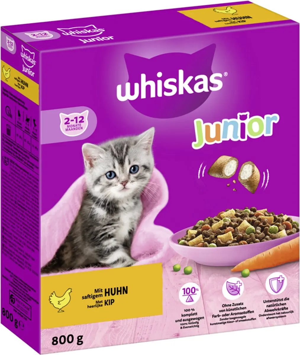 Whiskas Brokjes Junior Kip 800g