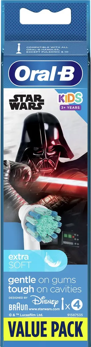Oral-B Kids Star Wars Opzetborstels - 4 Stuks - Rood
