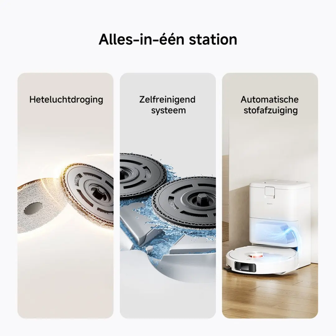 Xiaomi Robot Vacuum H50 Pro - Robotstofzuiger 10.000 AW - Wit/Lichtgrijs