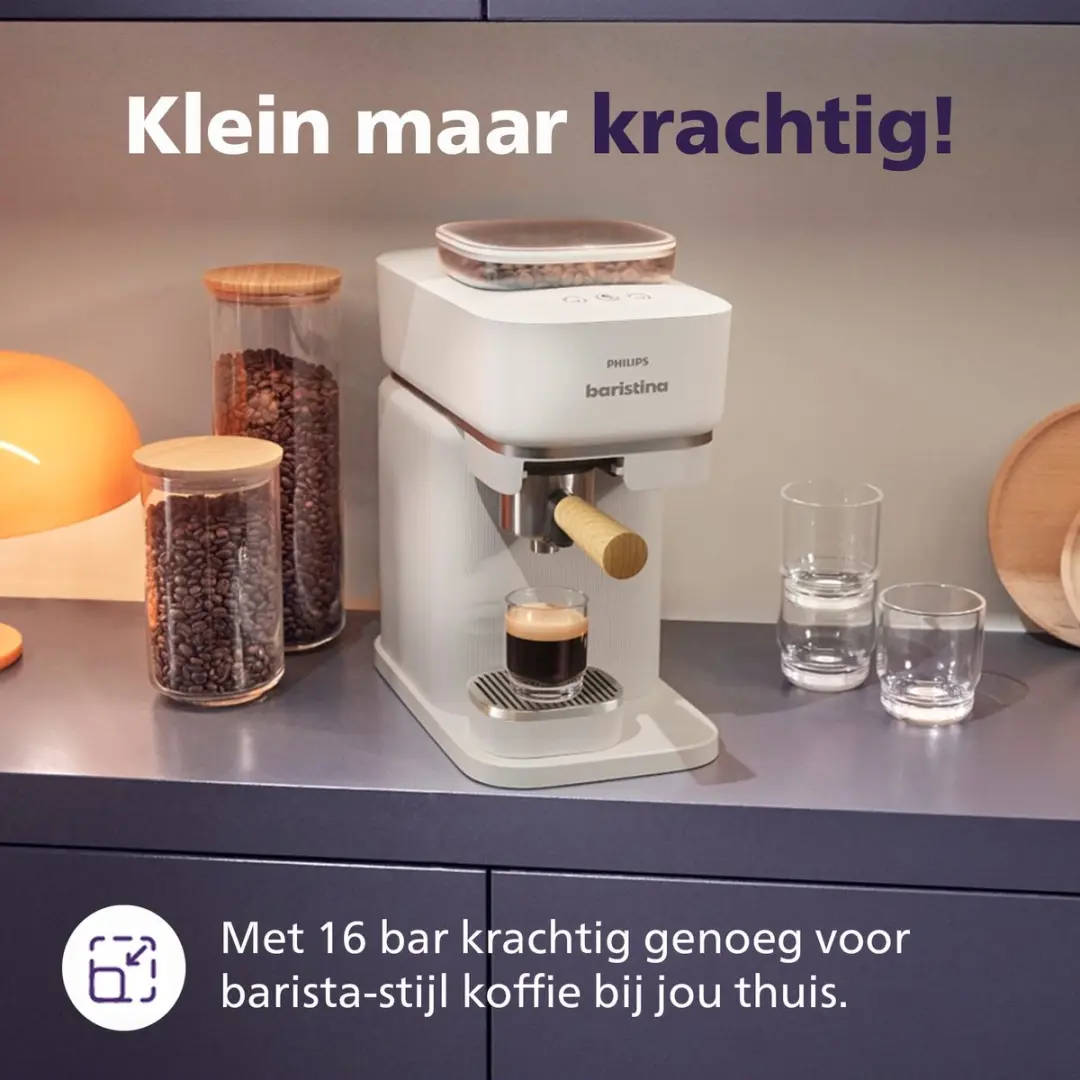 Philips Baristina BAR307/20 Semi-Automatische Espressomachine - Wit - afbeelding 6 van 6