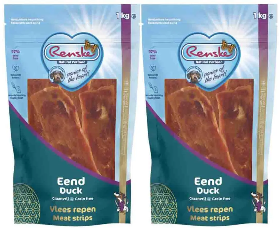 Renske Gezonde Beloning Vleesrepen Hondensnack Eend