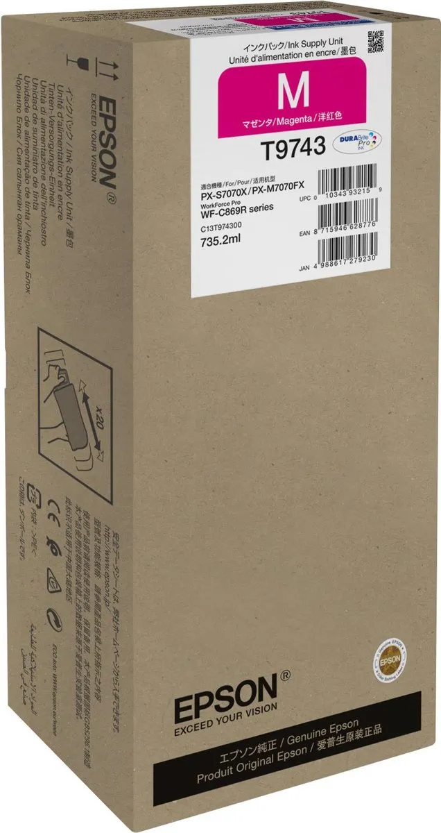 Epson C13T97430N Magenta Inktcartridge - 735.2ml