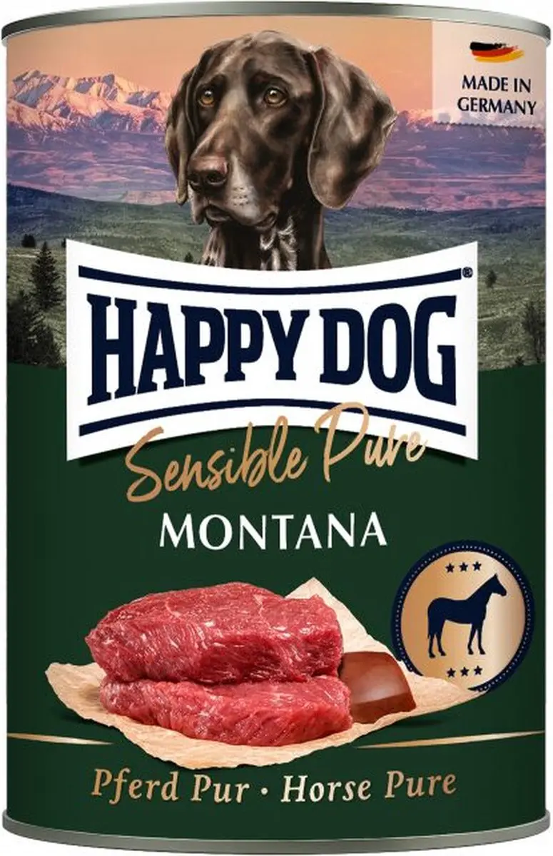 Happy Dog Sensible Pure Montana paard - 6x400g - afbeelding 4 van 4