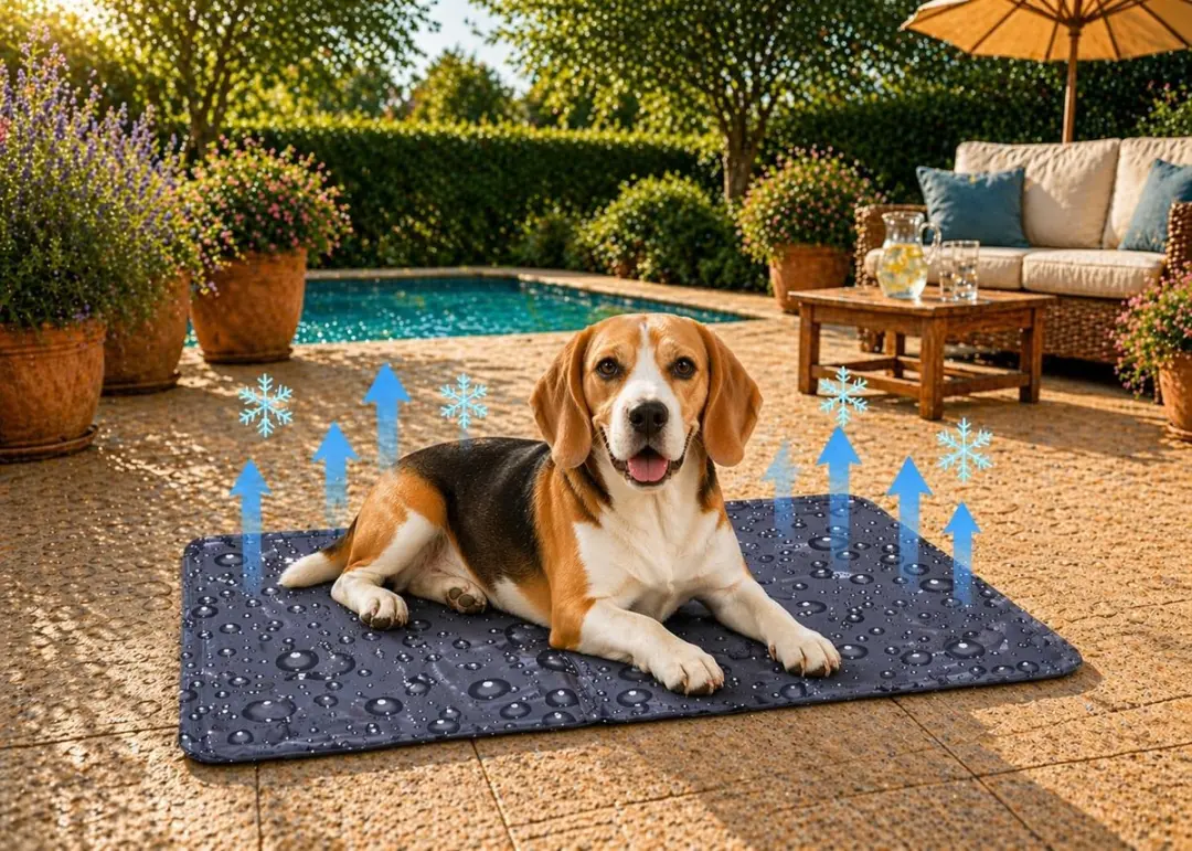 Flamingo Koelmat Honden/Katten M - 70x50cm - Drop Grijs