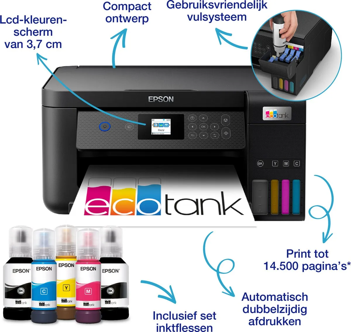Epson EcoTank ET-2851 All-In-One Printer - Zwart