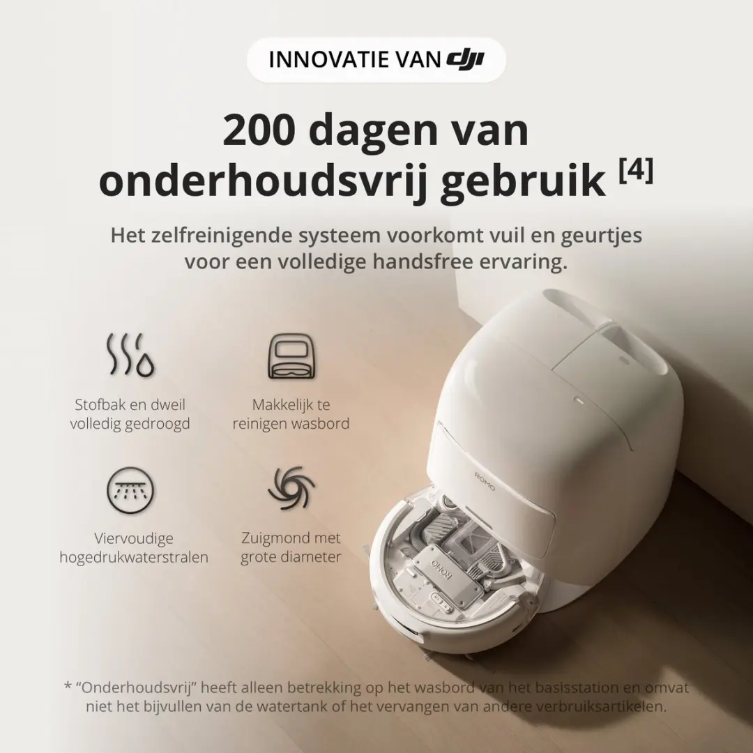DJI Romo A Water Tank Robotstofzuiger - 25.000 Pa Wit