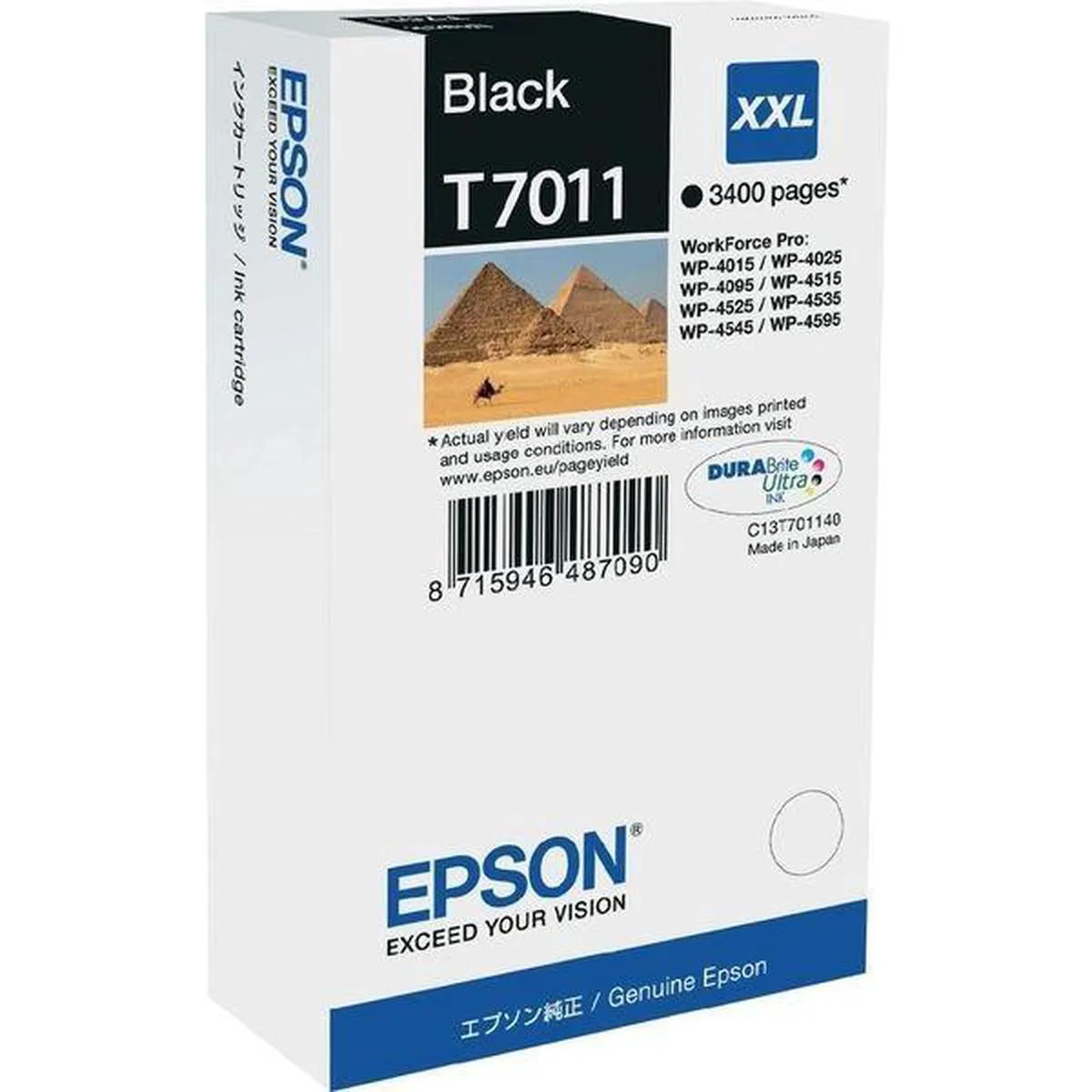Epson T7011XXL Inktcartridge - 3400 pagina's - Zwart