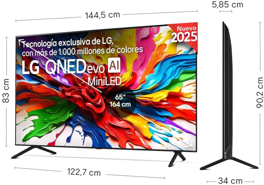 LG 65QNED92A6A 65 inch QNED MiniLED TV - Zwart - afbeelding 6 van 6