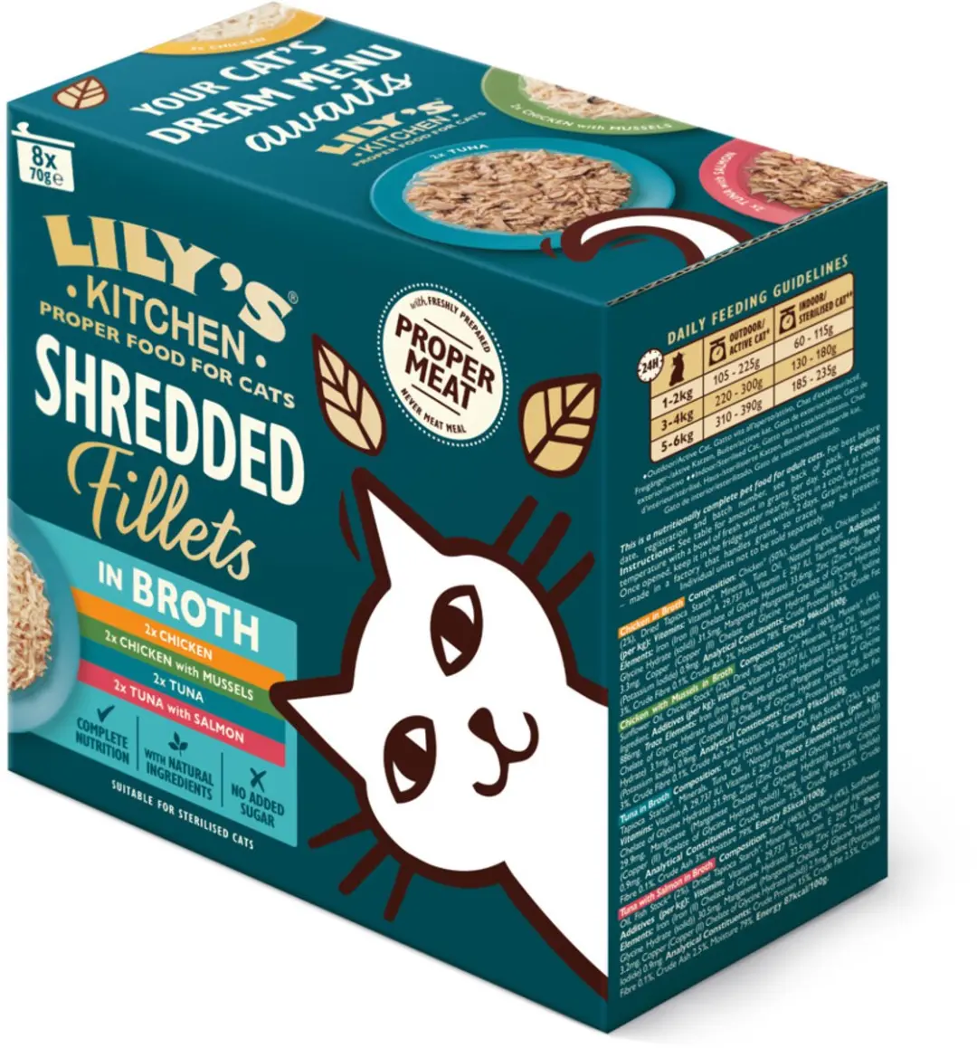 Lily's Kitchen Kattenvoer Nat Shredded Fillets - 3x24 Stuks