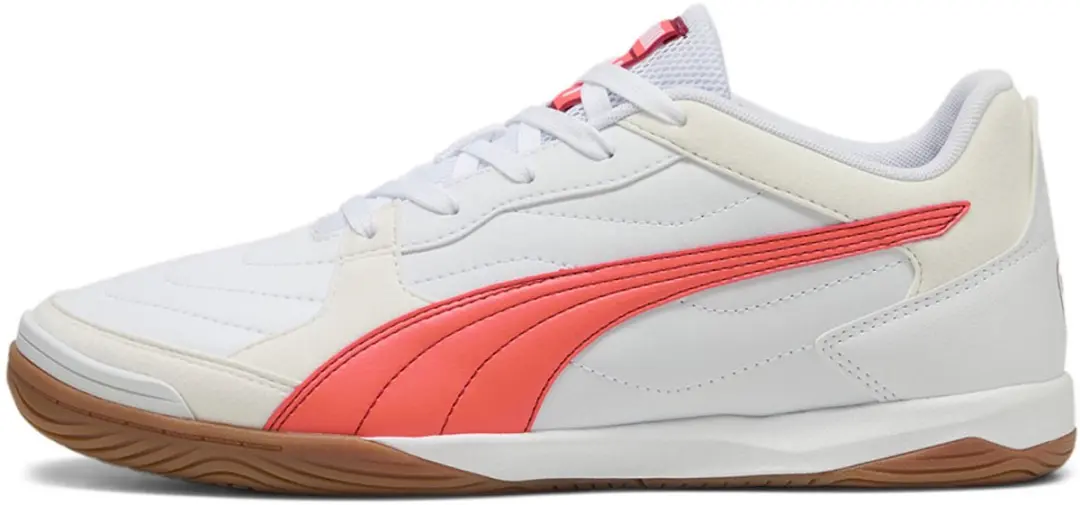 PUMA Pressing IV Zaalschoenen 40 - Indoor - Wit/Glowing Red/Dark Crimson/Black
