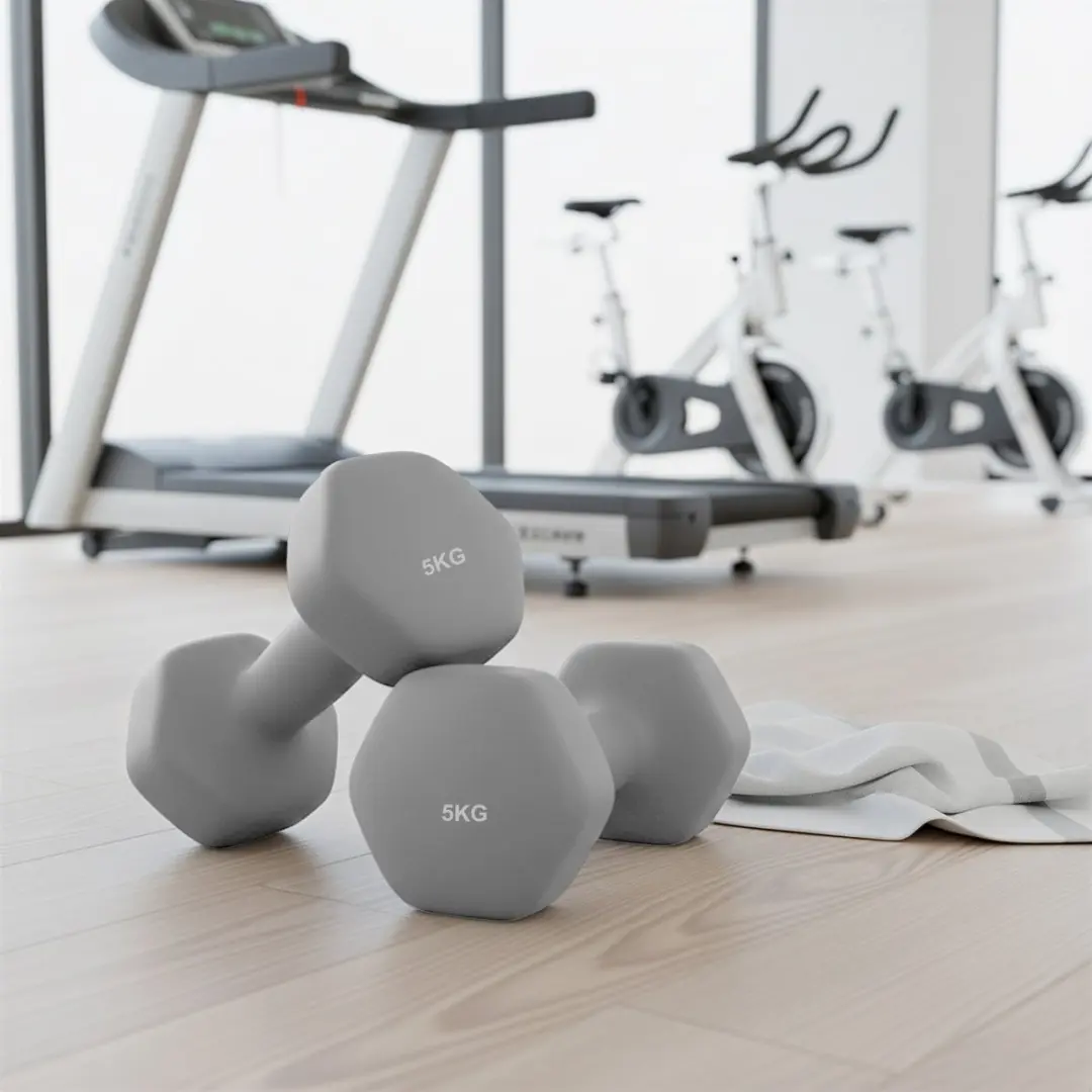 Songmics SYL910G01 Hexagon Dumbbellset 2x5kg - Grijs