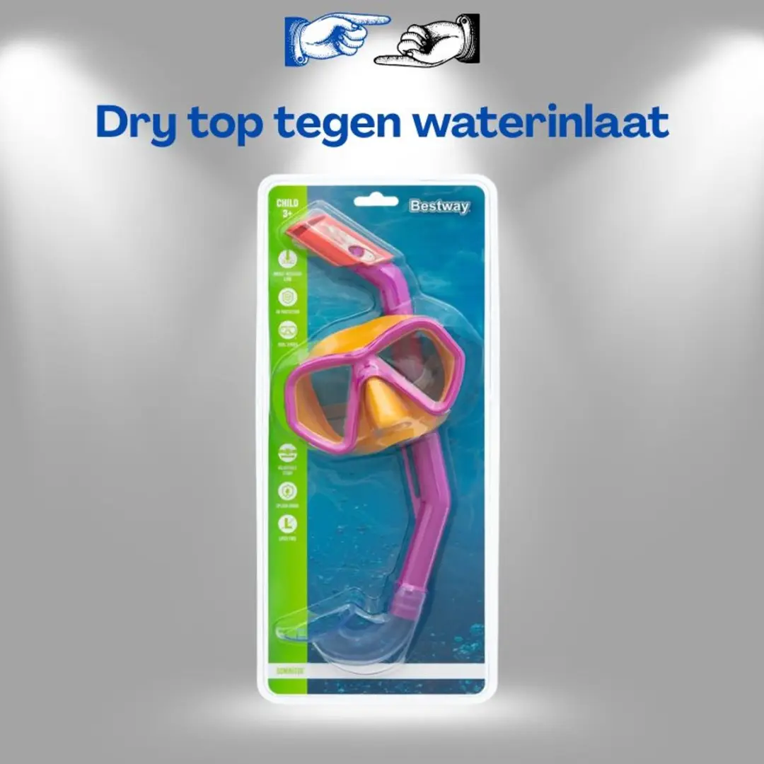 Bestway Duikset 24023 Roze - Snorkelset voor kinderen 3-6 jaar
