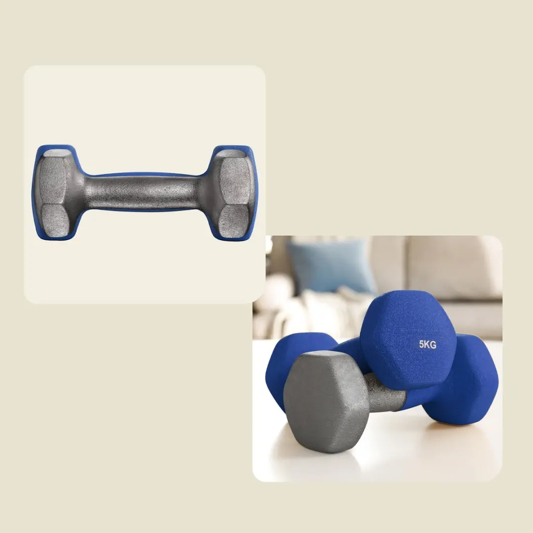 Songmics SYL910Q01 Hexagon Dumbbellset 2x5kg - Blauw