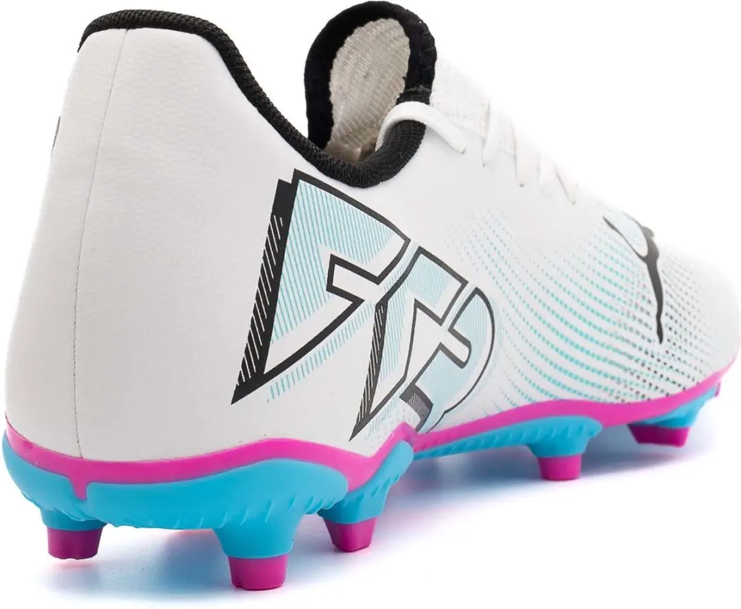 PUMA Future 7 Play FG/AG Heren Sportschoenen - 43 - Wit/Zwart/Poison Pink