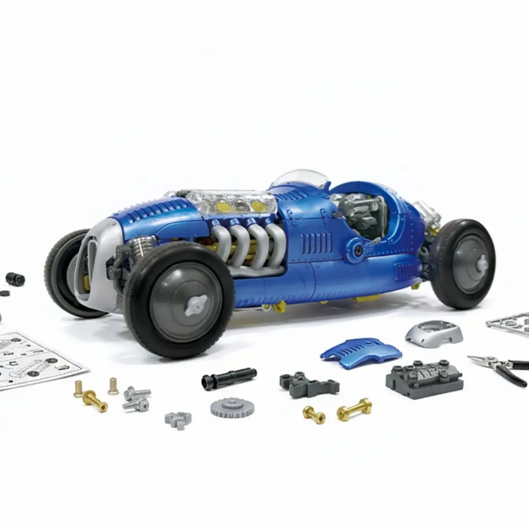 Velleman Blauwe Retro Racewagen Bouwpakket