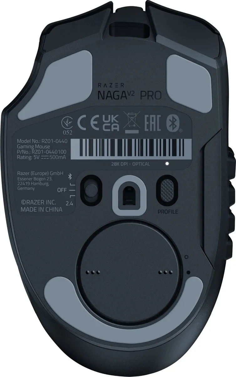 Razer Naga V2 Pro RZ01-04400100-R3G1 Draadloze MMO Gaming Muis - 20 Knoppen - 30.000 DPI - afbeelding 6 van 6