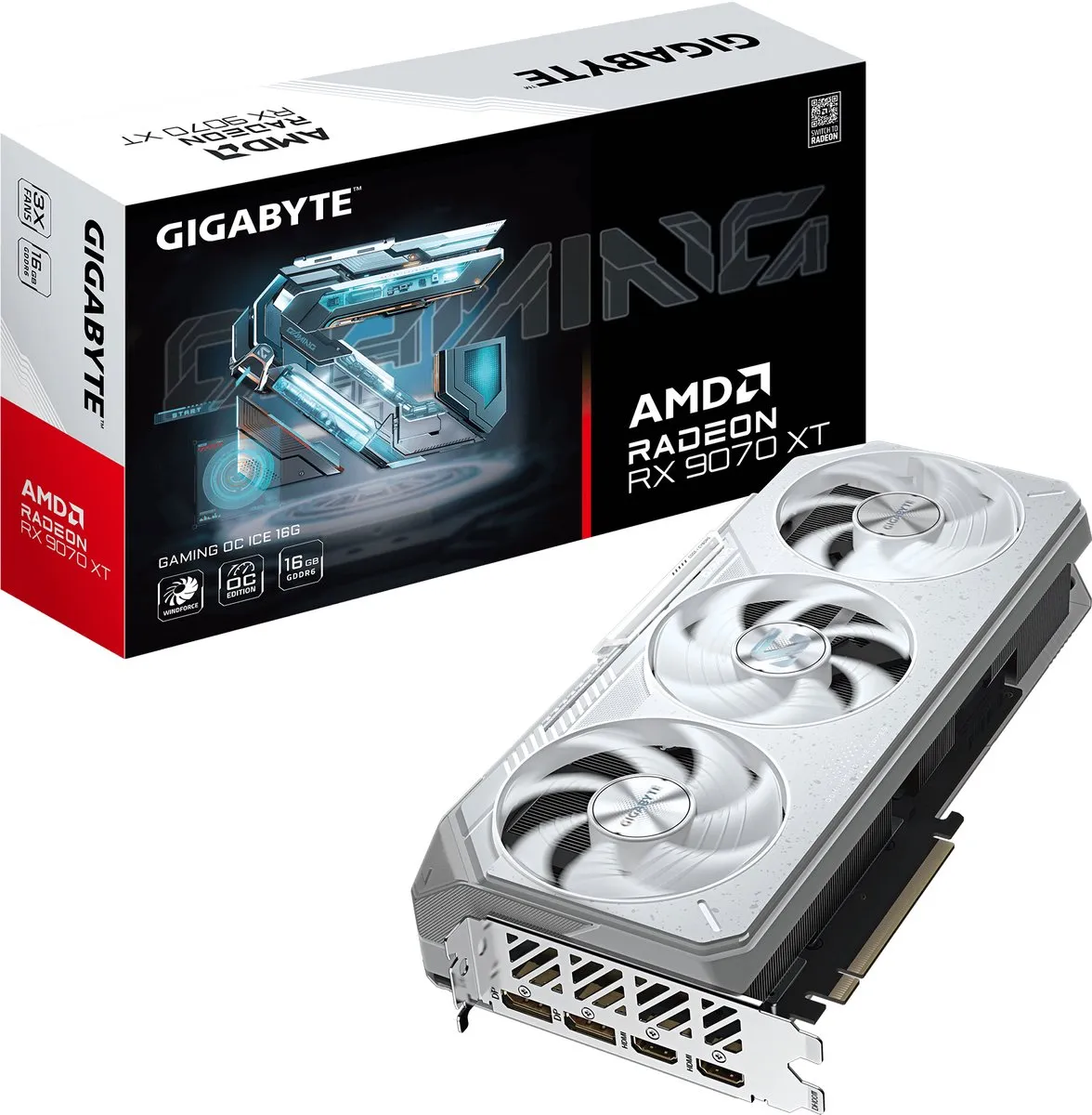 Gigabyte Radeon RX 9070 XT GAMING OC ICE GV-R907XGAMINGOCICE-16GD - Wit