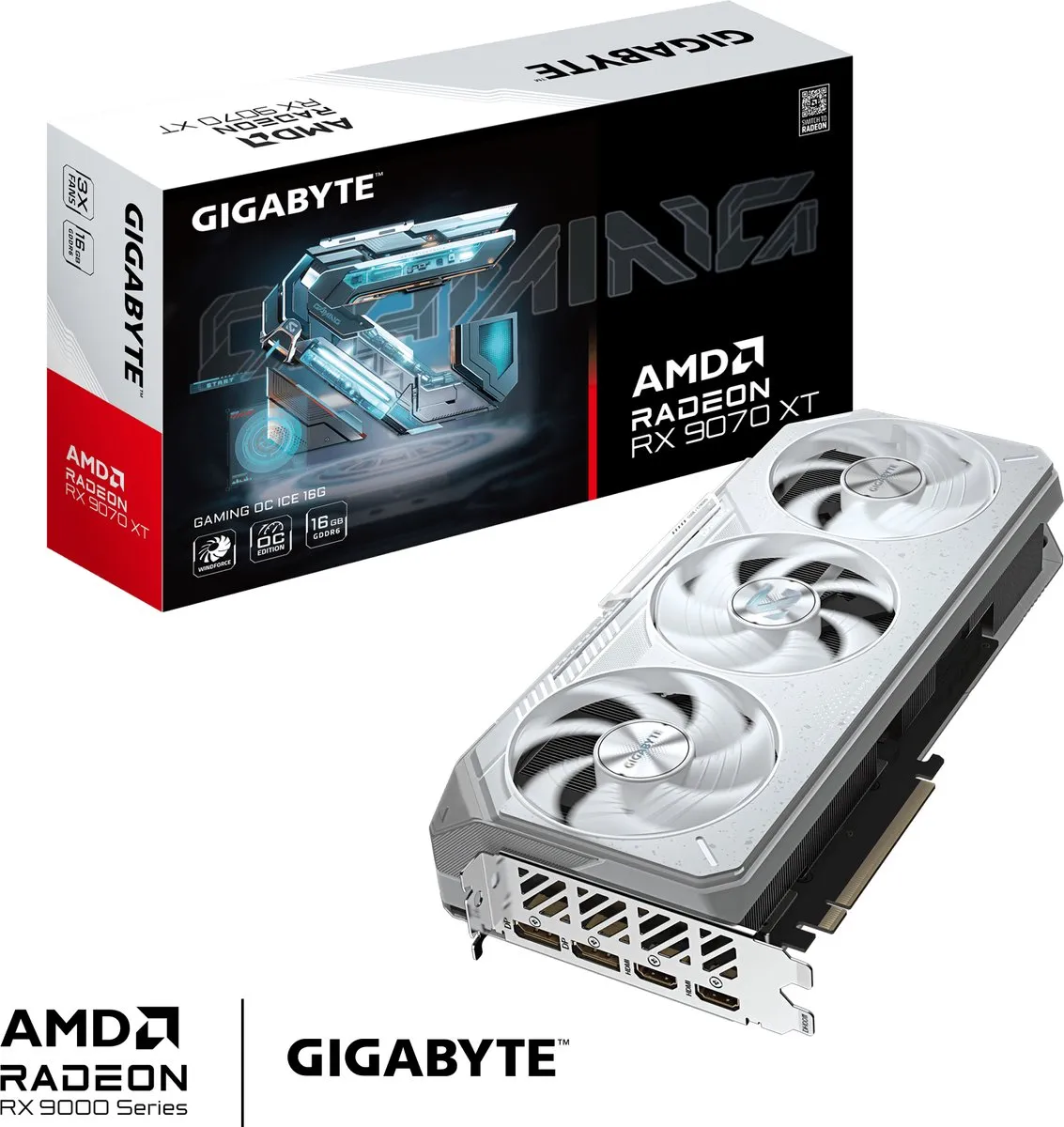Gigabyte Radeon RX 9070 XT GAMING OC ICE GV-R907XGAMINGOCICE-16GD - Wit