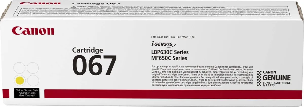 Canon 067Y Toner - 1350 Pagina's - Geel
