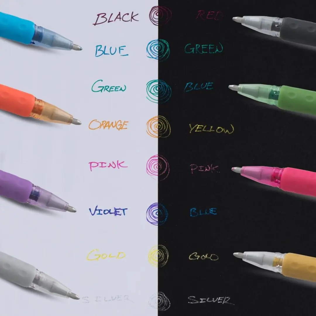 Pentel Sparkle Metallic Gelpennen 1.0mm - 8 Stuks