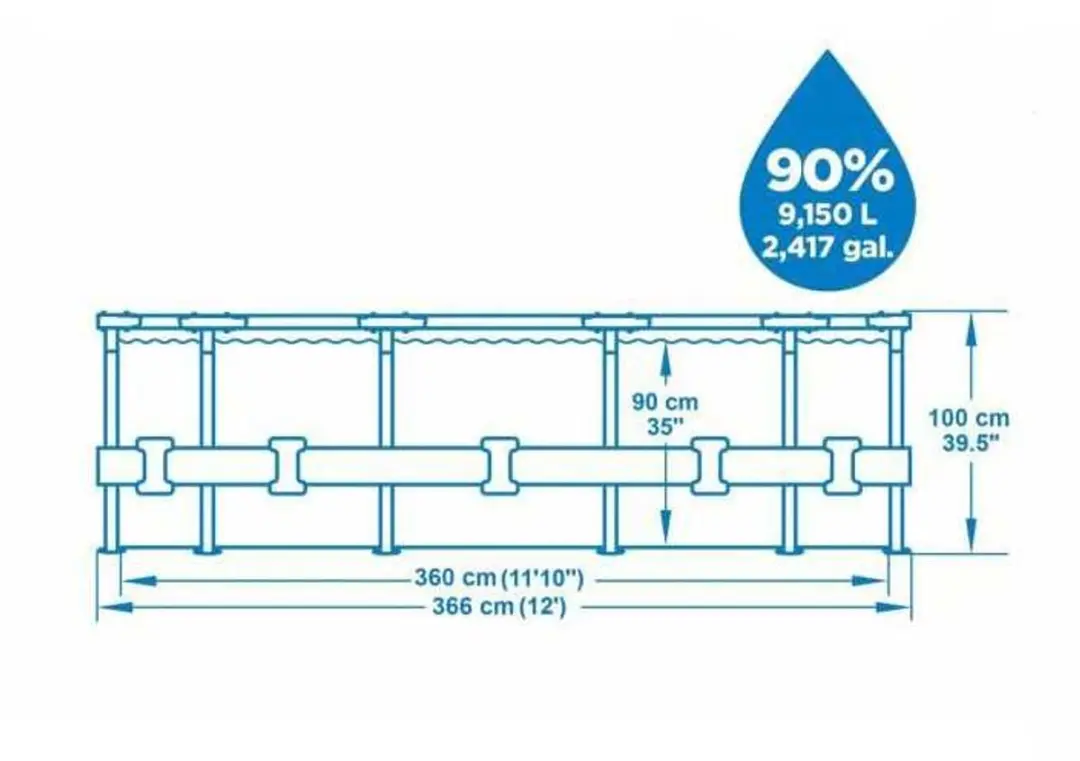 Bestway Steel Pro Max 366cm Zwembad - 9.150L - Blauw