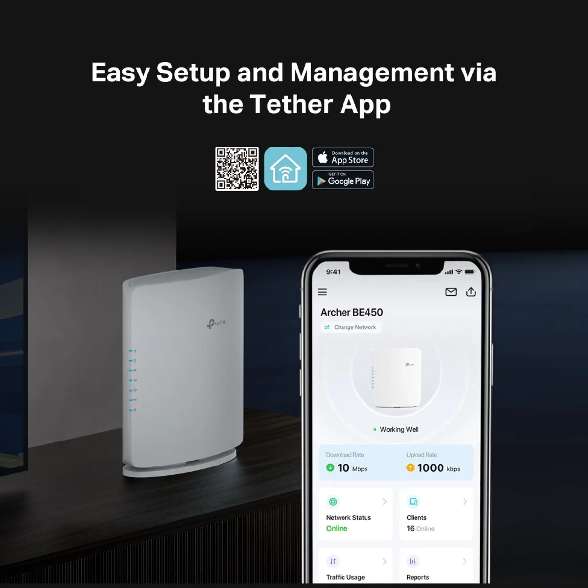 TP-Link Archer BE450 Router - WiFi 7 - 7200 Mbps - Wit