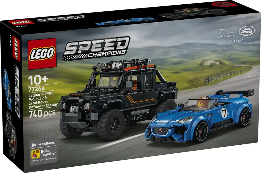 LEGO Speed Champions 77264 Bouwpakket - Jaguar Project 7 & Land Rover Defender - 740 Stukken - Multicolor
