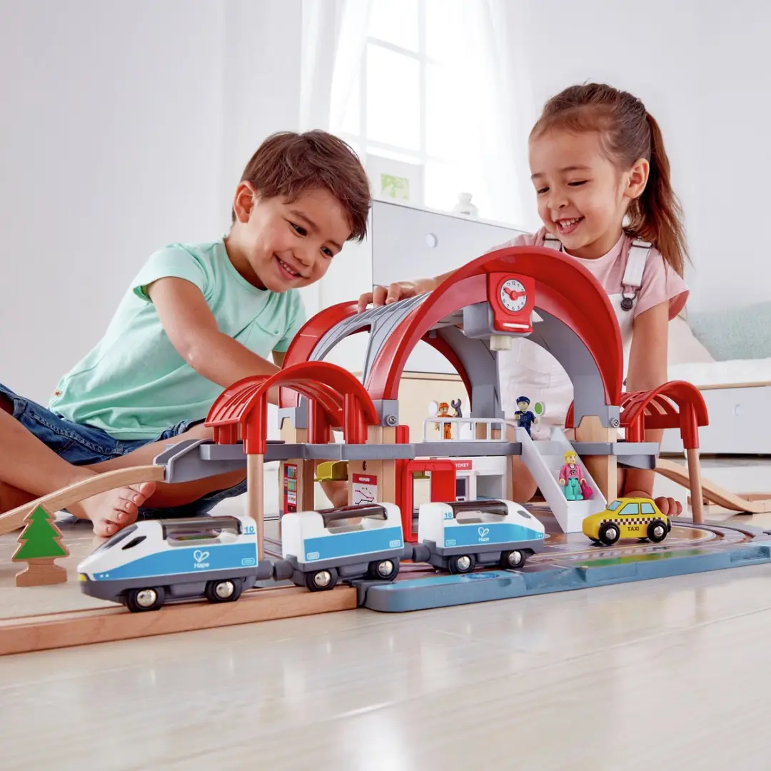 Hape Grand City Station Houten Treinstation 26 Onderdelen
