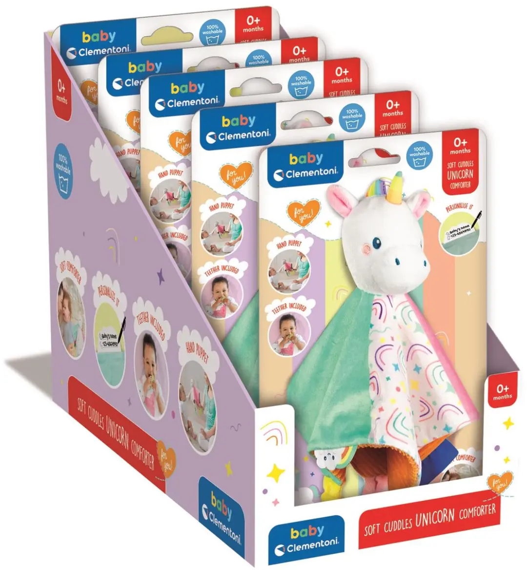 Clementoni Baby Comforter Eenhoorn Multikleur - afbeelding 6 van 6