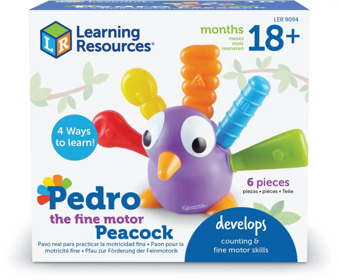 Learning Resources Pedro The Fine Motor Peacock - Multicolor