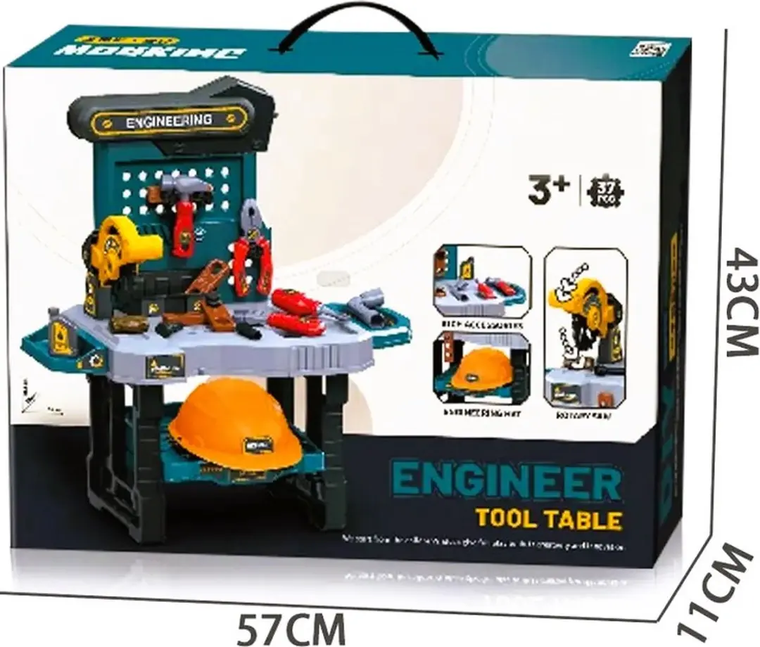 Sako Toys Werkbank met Cirkelzaag - 37-delig Gereedschapset