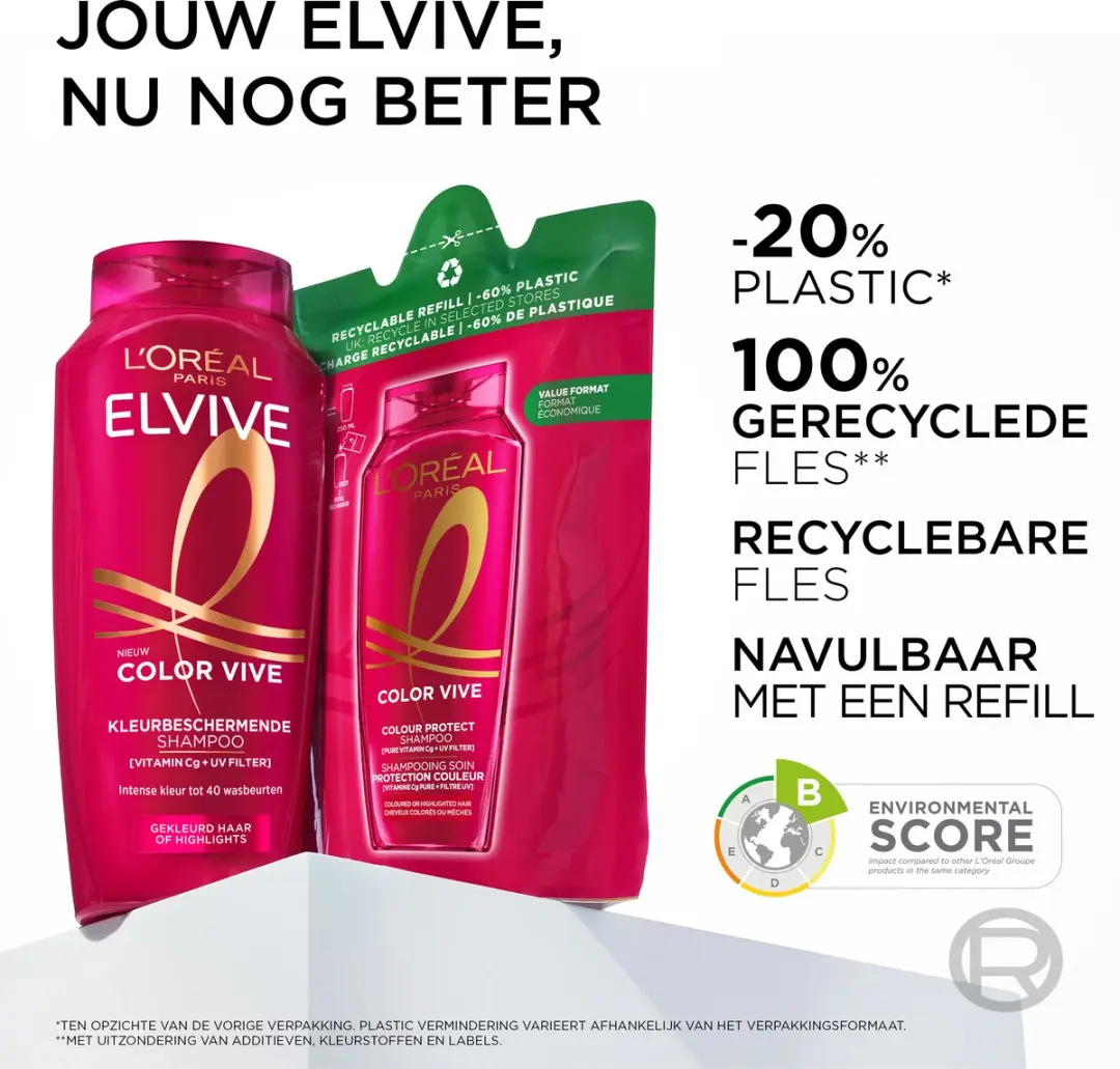 L'Oréal Paris Elvive Color Vive Shampoo Navulverpakking 5x250ml